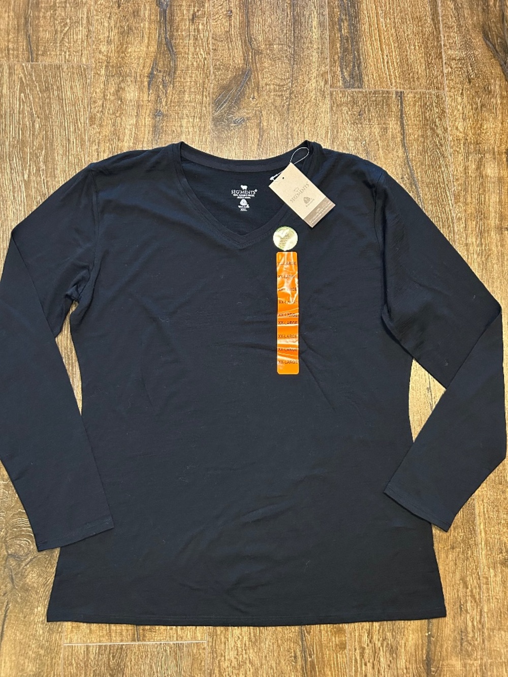 NWT Segments women's long-sleeve V-neck top 100% merino wool size XXL